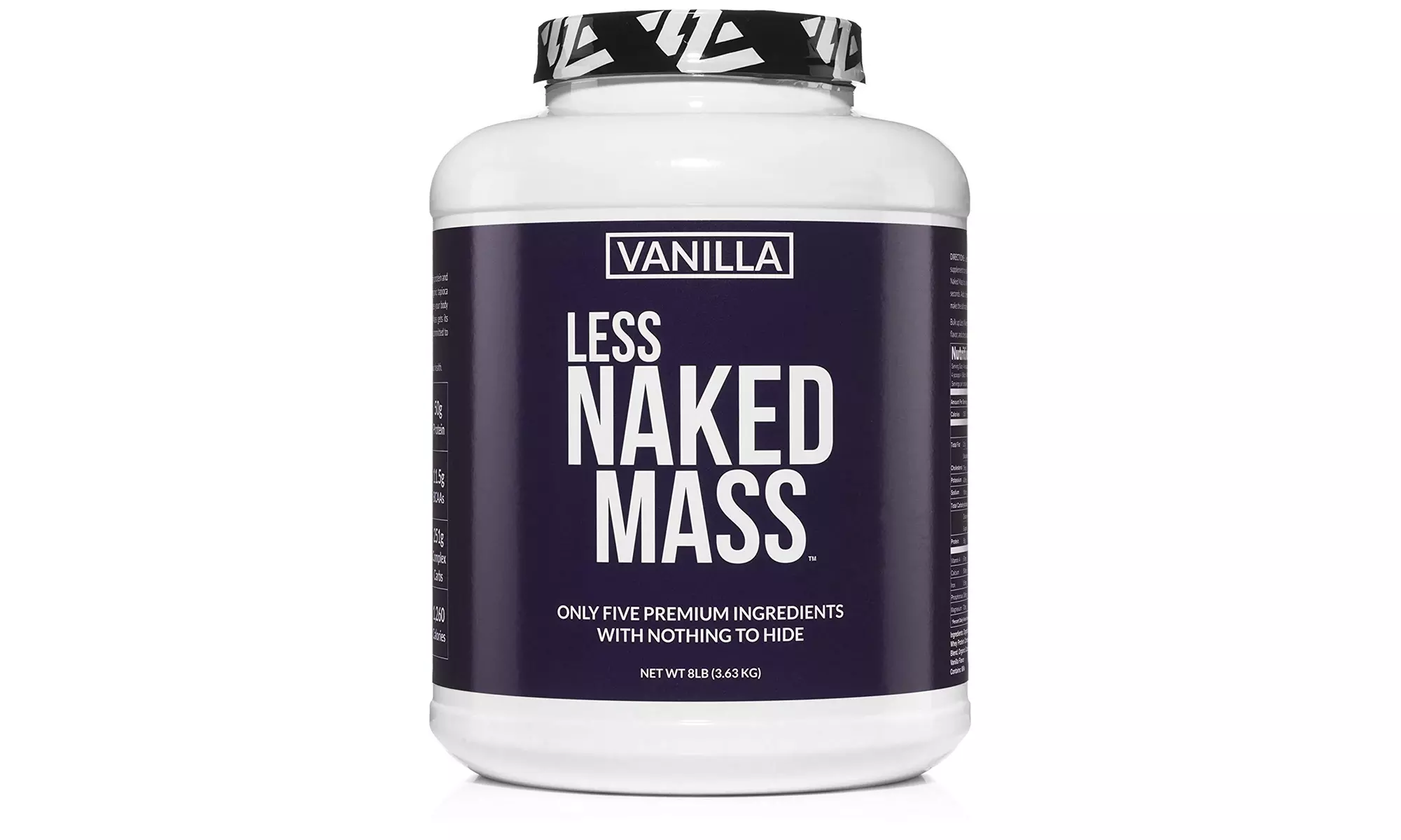 LESS NAKED MASS All Natural Weight Gainer Protein Powder, Vanilla, 8lb - Primary Image