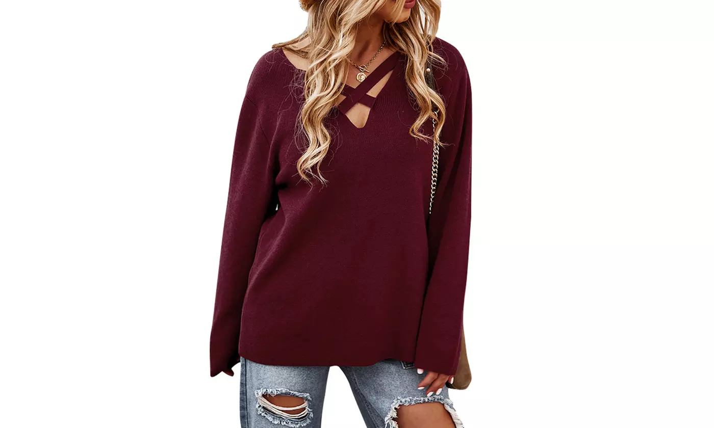 LESIES Women's Casual Loose Fit Knit Lightweight Cute Pullover Sweater