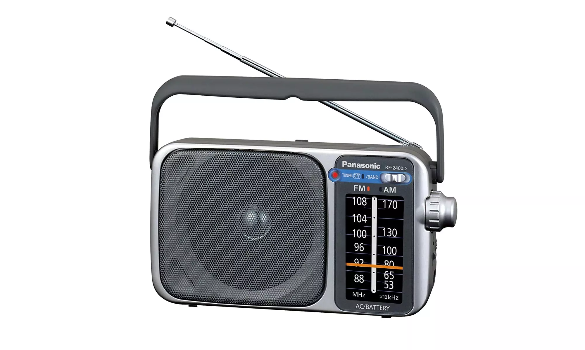 Panasonic RF-2400D Battery Operated Portable AM/FM Radio - Silver - Primary Image