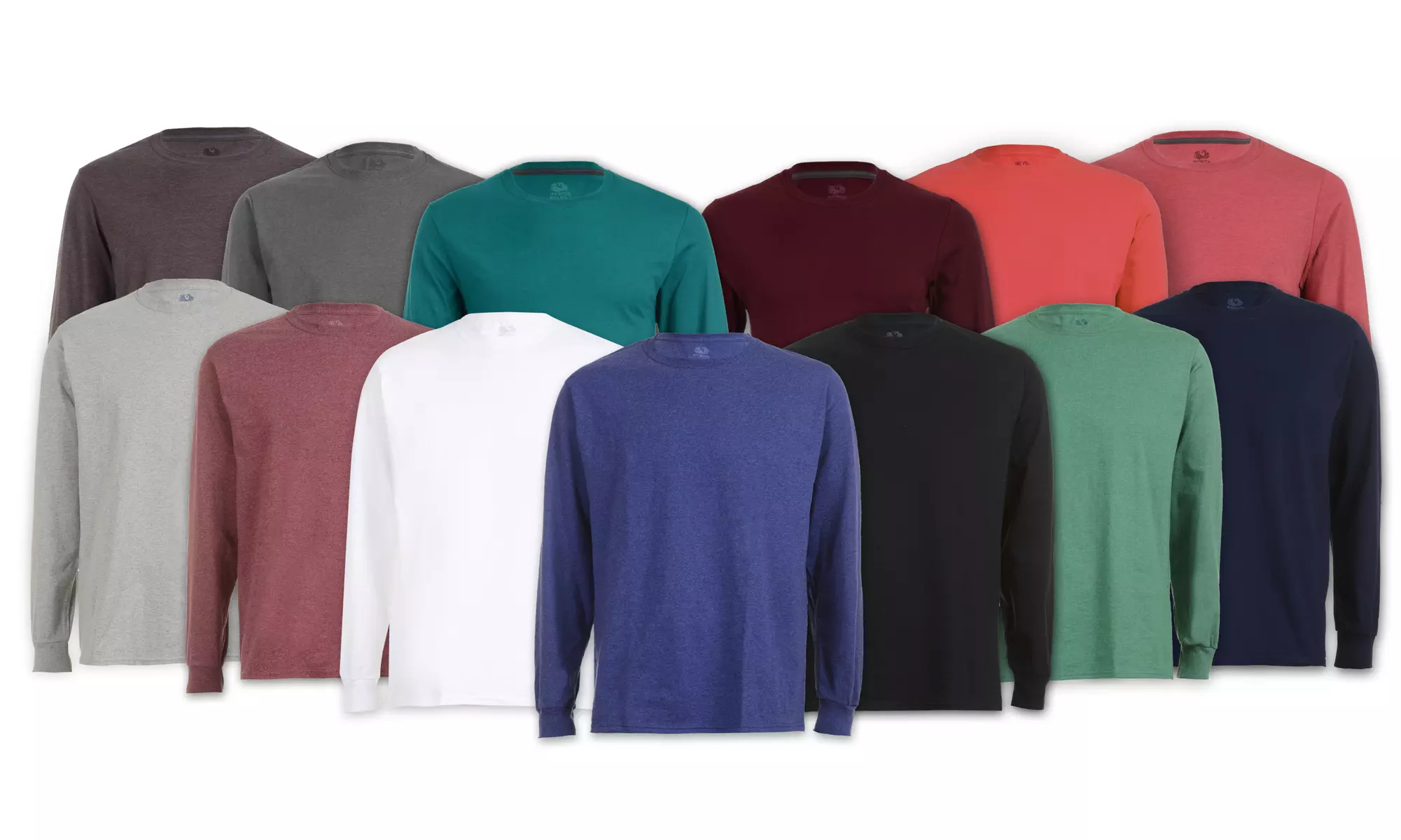 Fruit Of The Loom Long Sleeve Tees 6 Pack (Extended Sizes) - Primary Image