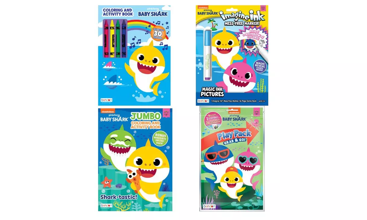 Baby Shark Surprise 4-pack Kids Activity and Coloring Book Bundle - Primary Image