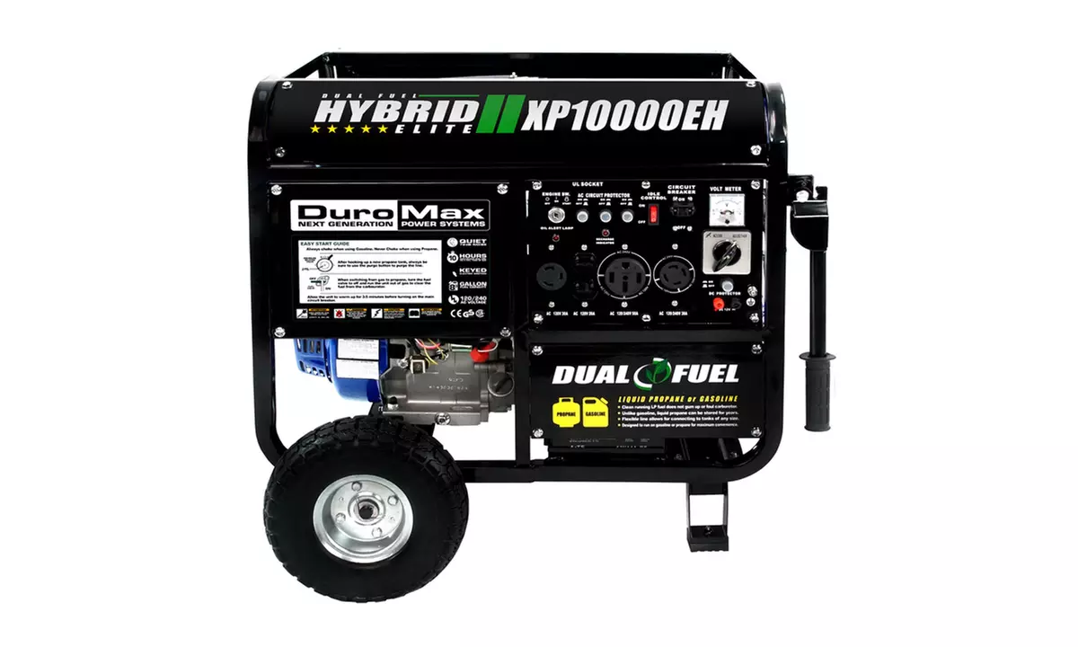 DuroMax 10000 Watt Hybrid Dual Fuel Portable Gas Propane Generator - Primary Image
