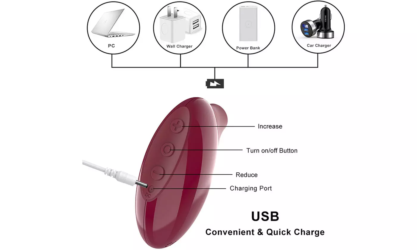 10 Modes G-Spot USB Sucking Dildo Vibrator Clitoris Nipple Play Stimulator