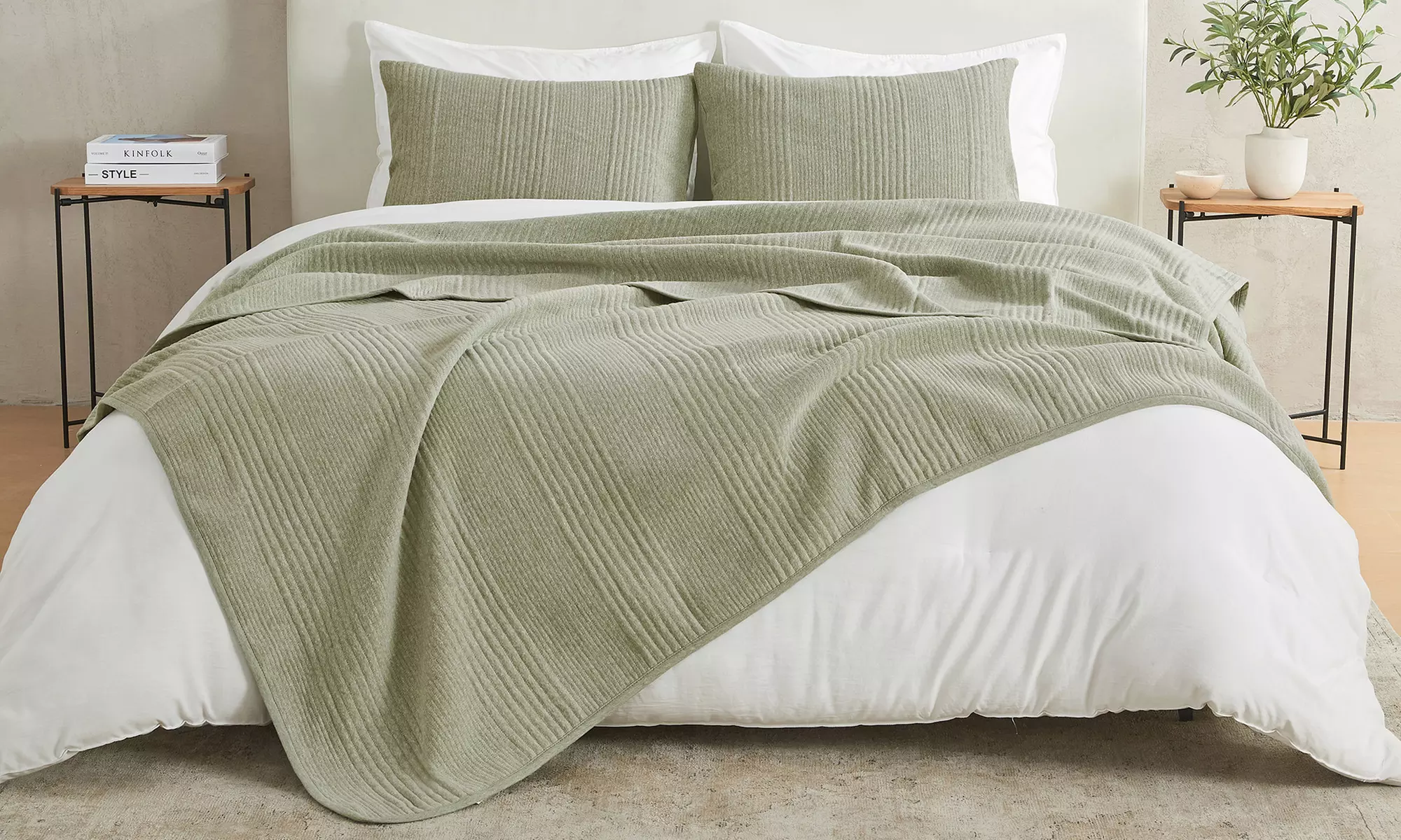 Ultra Soft Cotton Blend Jersey Knit Quilt Set