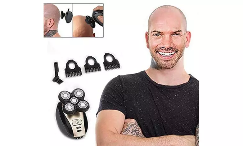 Men's Electric Razor and Grooming Kit 5 in 1 Rotating Bald Head  - Second Medium