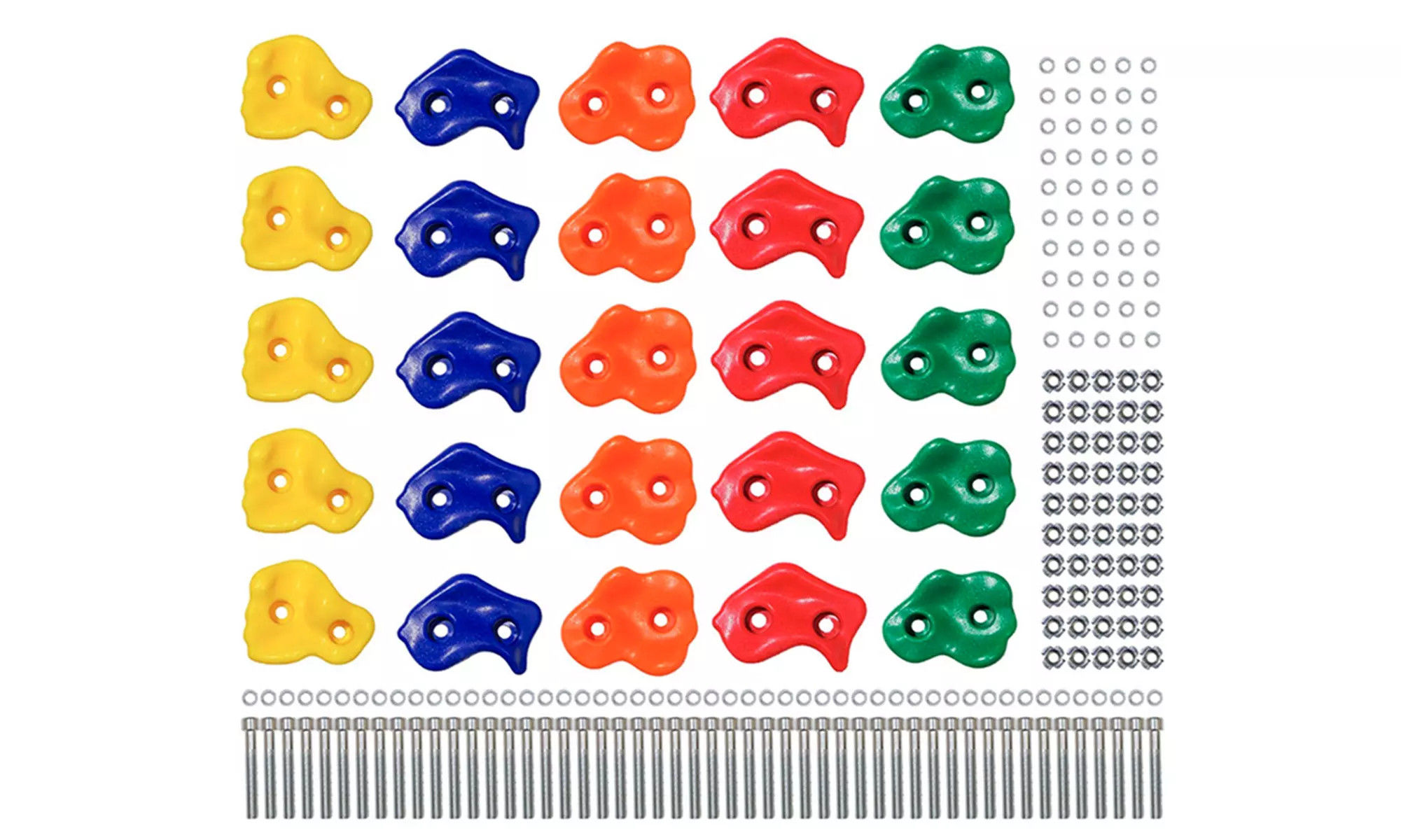 Rock Climbing Holds with Multi Colored Physical Training Sets for Climbing Wall - Second Medium