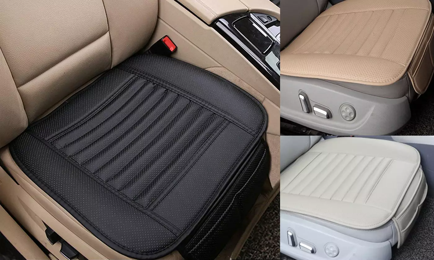 PU Leather Car Seat Cover Cushion Pad Mat for Auto Interior Supplies Single Seat - Primary Image