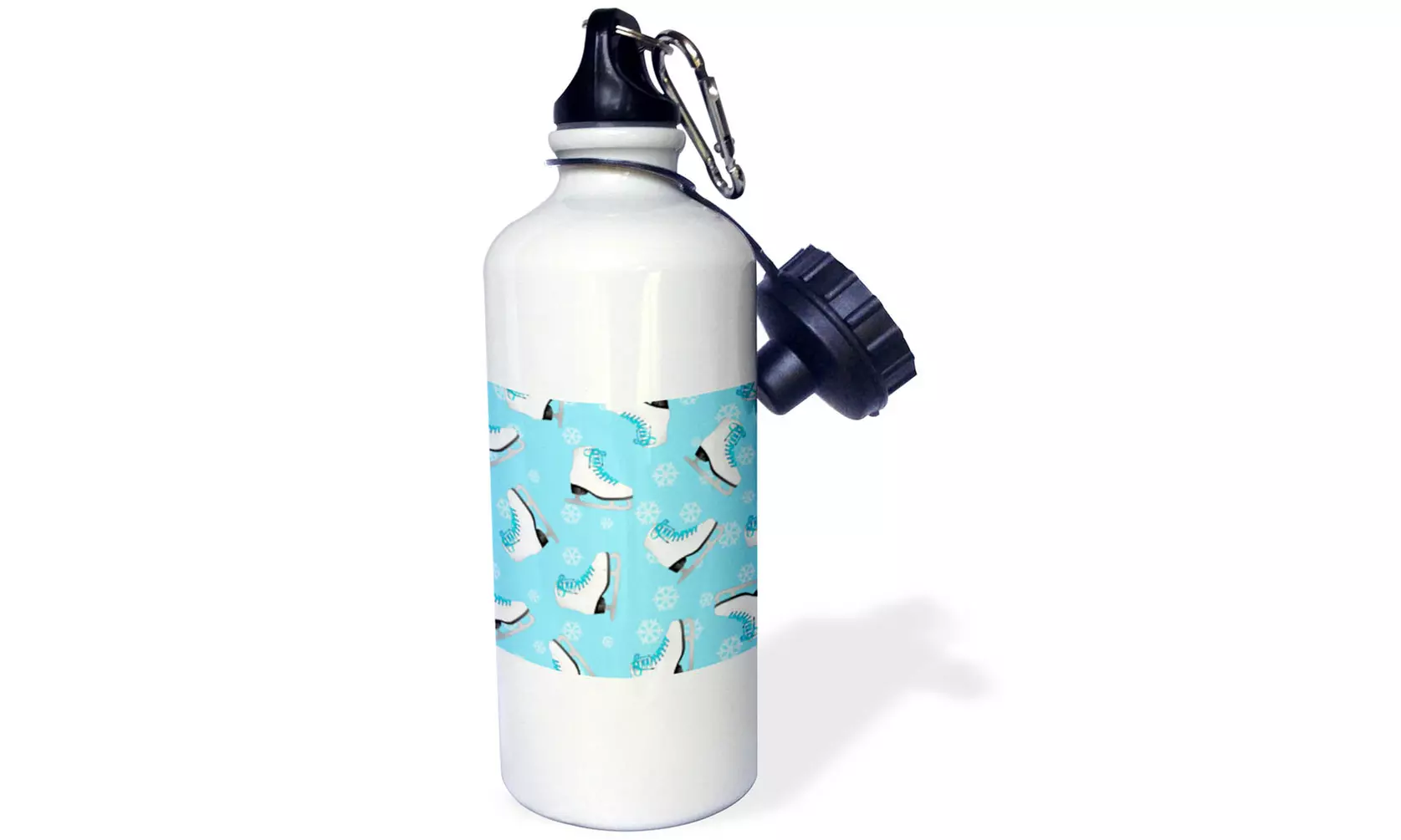  Water Bottle Figure Skating Skate and Snowflake Print Ice Blue  - Primary Image