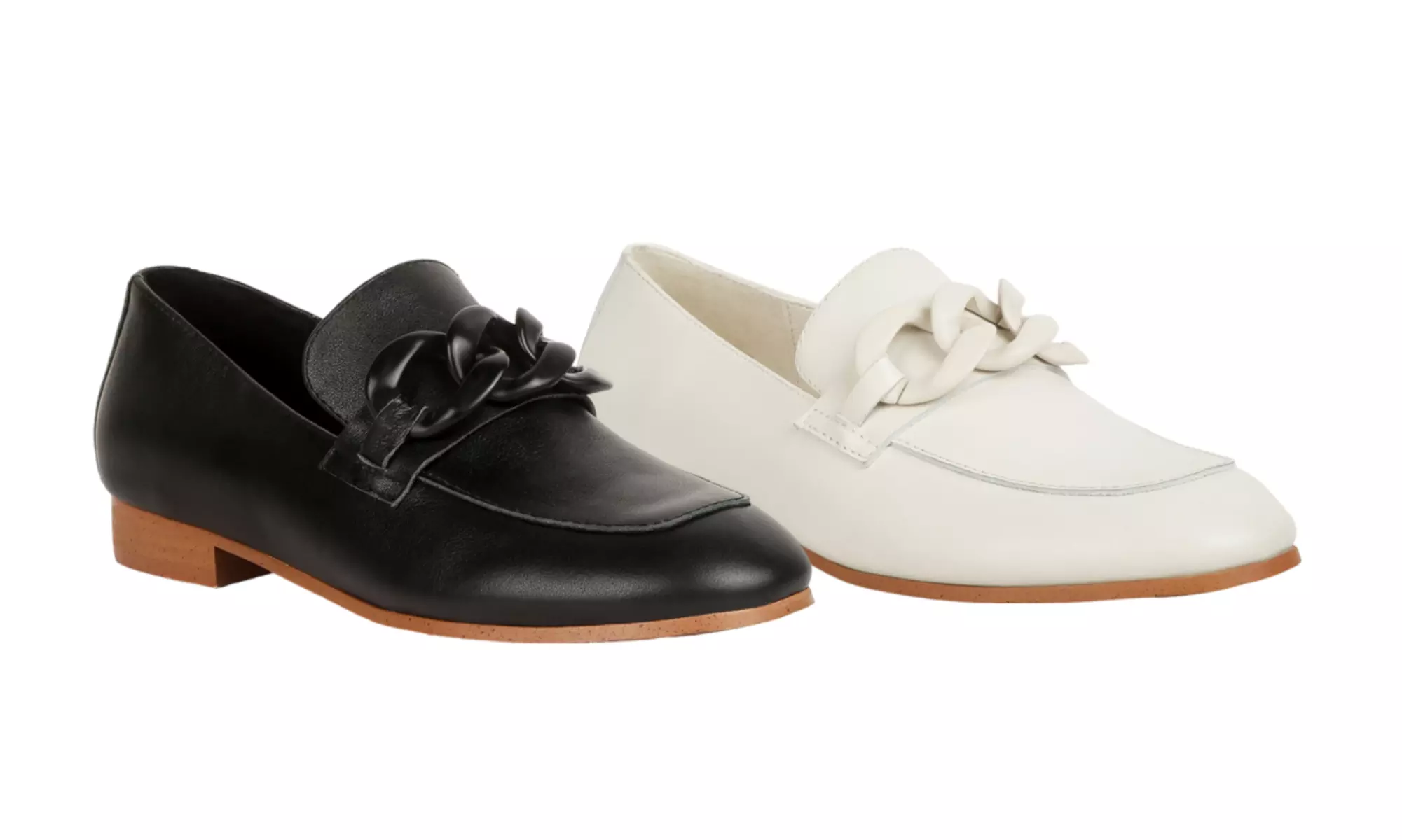 Rag & Co Merva Chunky Chain Leather Loafers - Primary Image