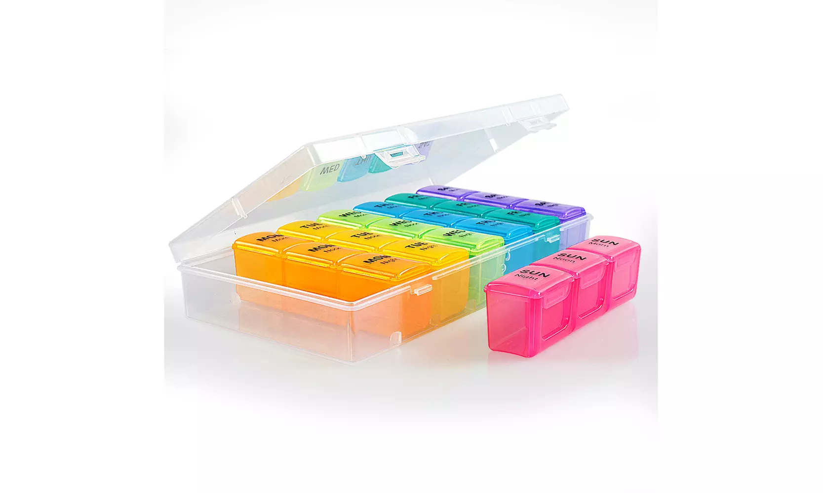 7 Day Pill Box Organizer Weekly Medicine Vitamins Storage Container Travel Case - Second Medium