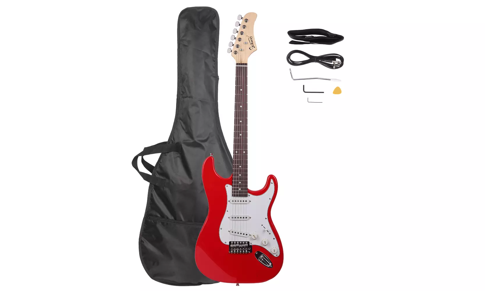 Glarry GST Rosewood Fingerboard Electric GuitarBagShoulder Strap Pick - Primary Image