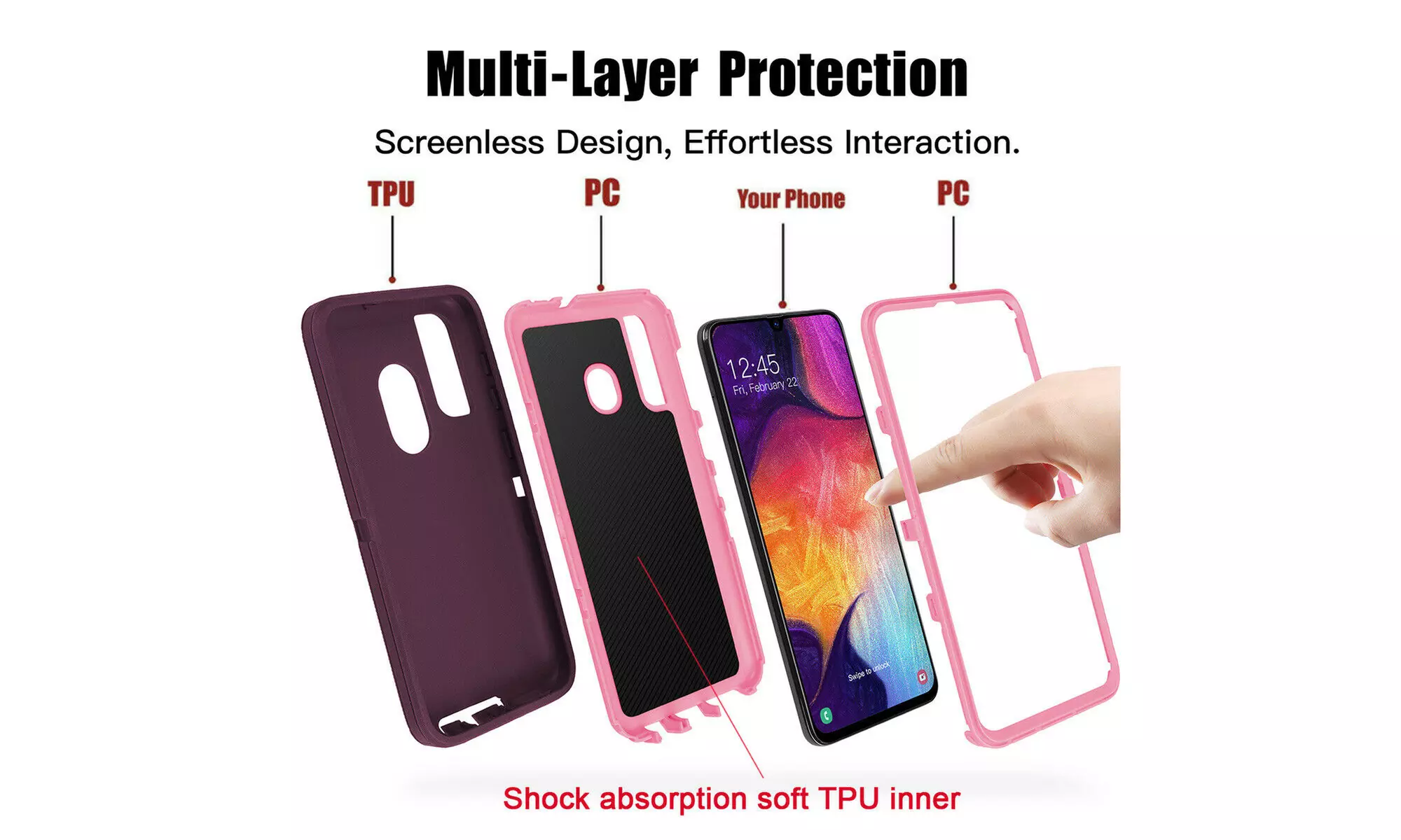 For Samsung Galaxy A20/Galaxy A30 Heavy Duty Hybrid Shockproof Case Cover