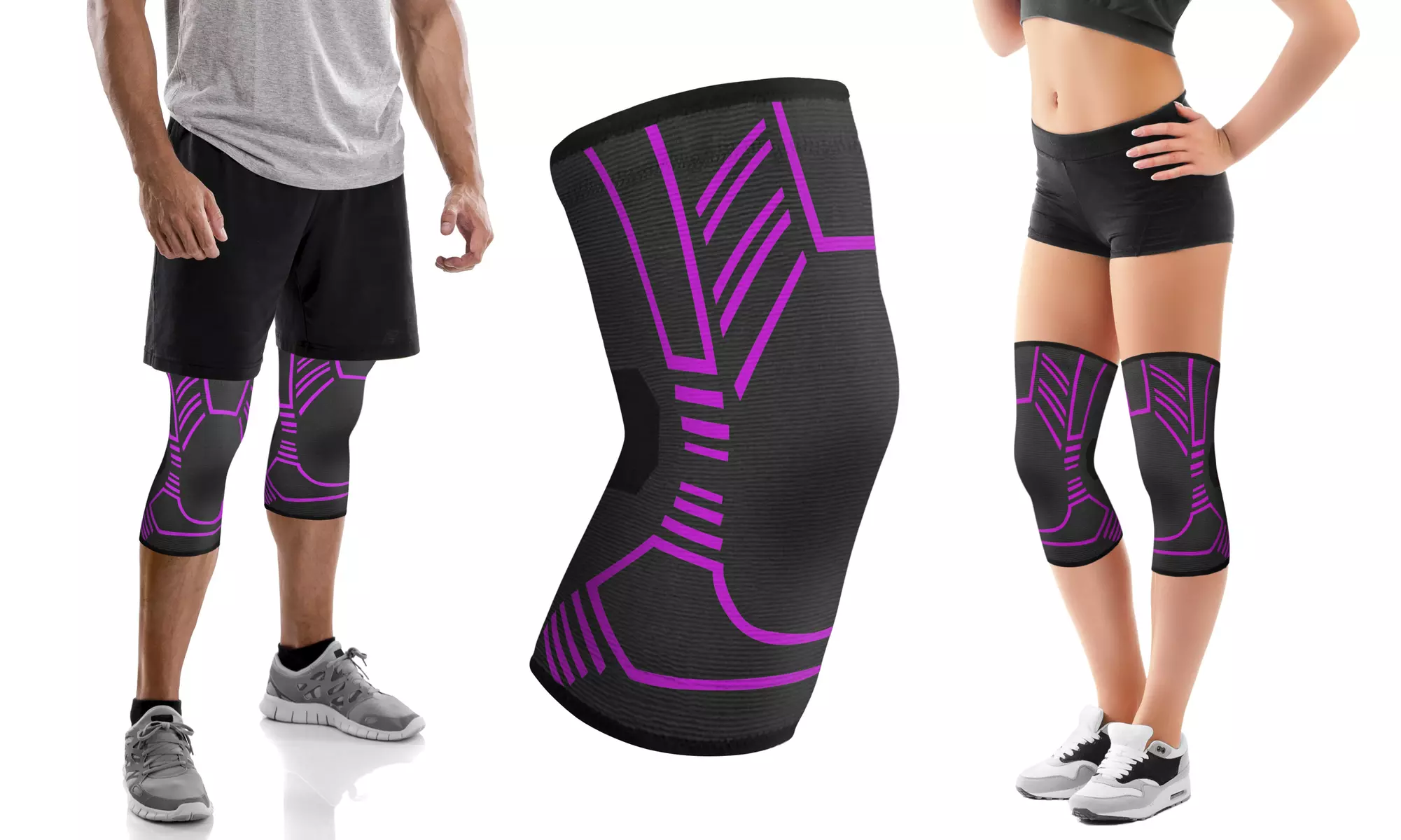 DCF Targeted Knee Compression Sleeve Support (1-Pair) - Second Medium