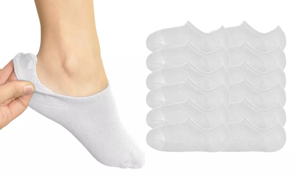 Angelina No-Show Socks with Silicone Heel (12-Pair-Pack)