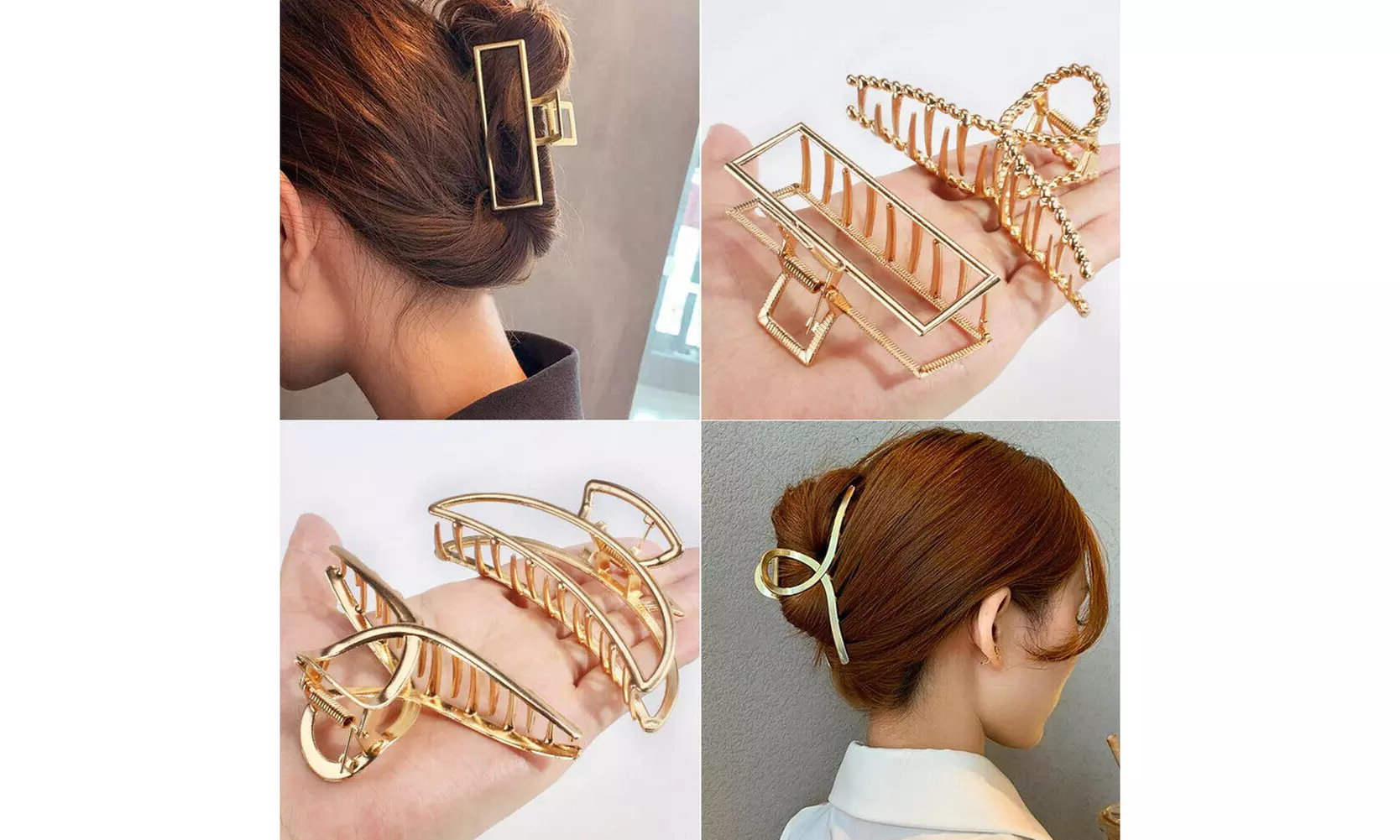 US 5-10 Pack Metal Jumbo Hair Claw Clip Large Strong Hold for Thick Hair Nonslip