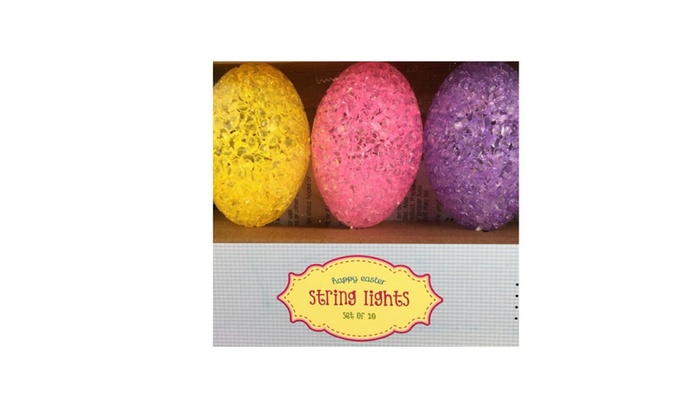 Happy Easter Pastel Eggs String Light Set Indoor Outdoor Decoration Happy Easter Pastel Eggs String Light Set Indoor Outdoor Decoration
