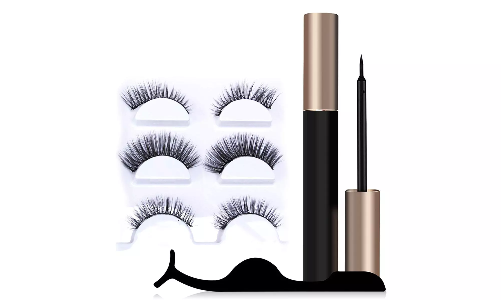Magnetic Eyelash and Magnetic Eyeliner Kit with Reusable 3D Waterproof Eyelashes - Primary Image