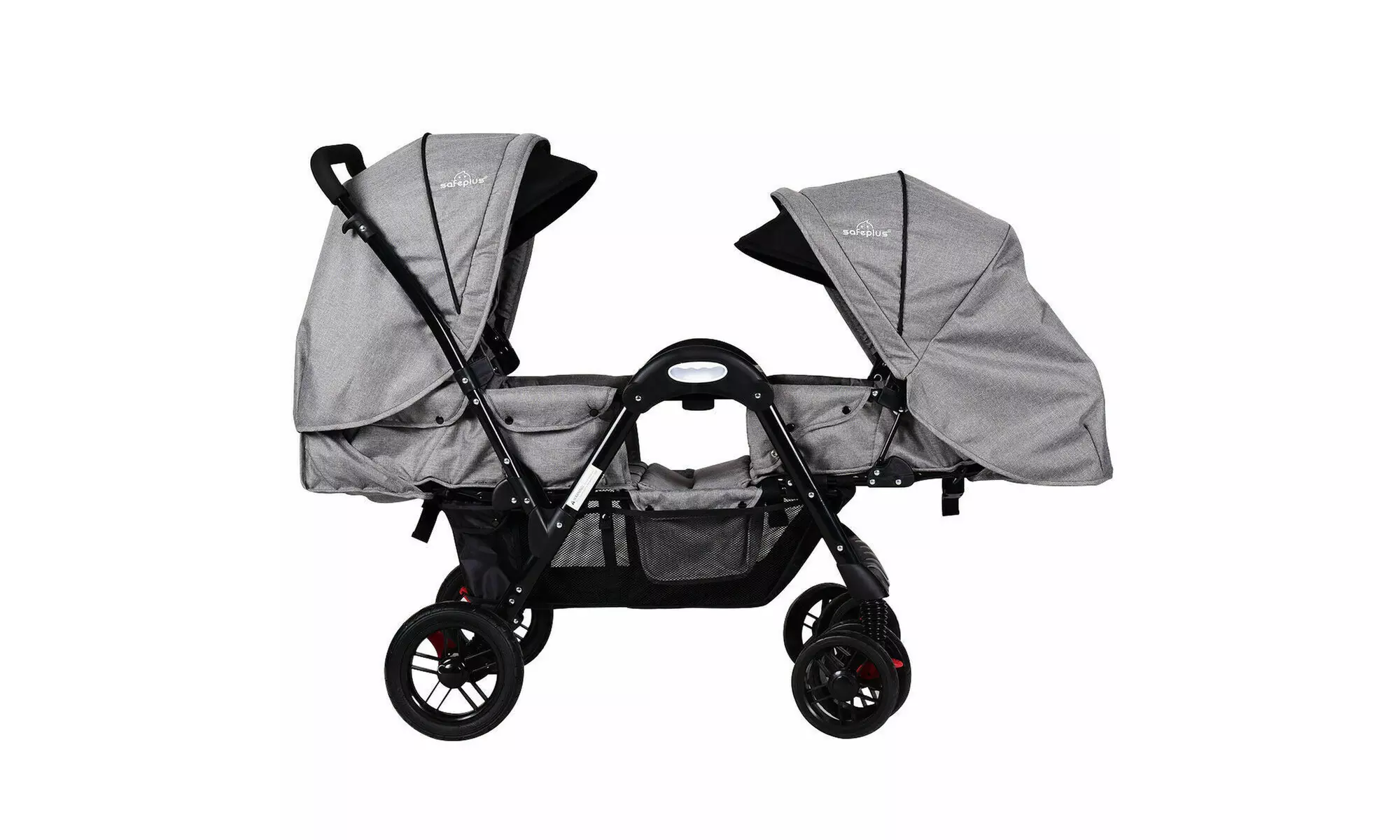 Foldable Face To Face Twin Baby Stroller Double Kids Infant Reclining Seats Gray - Primary Image