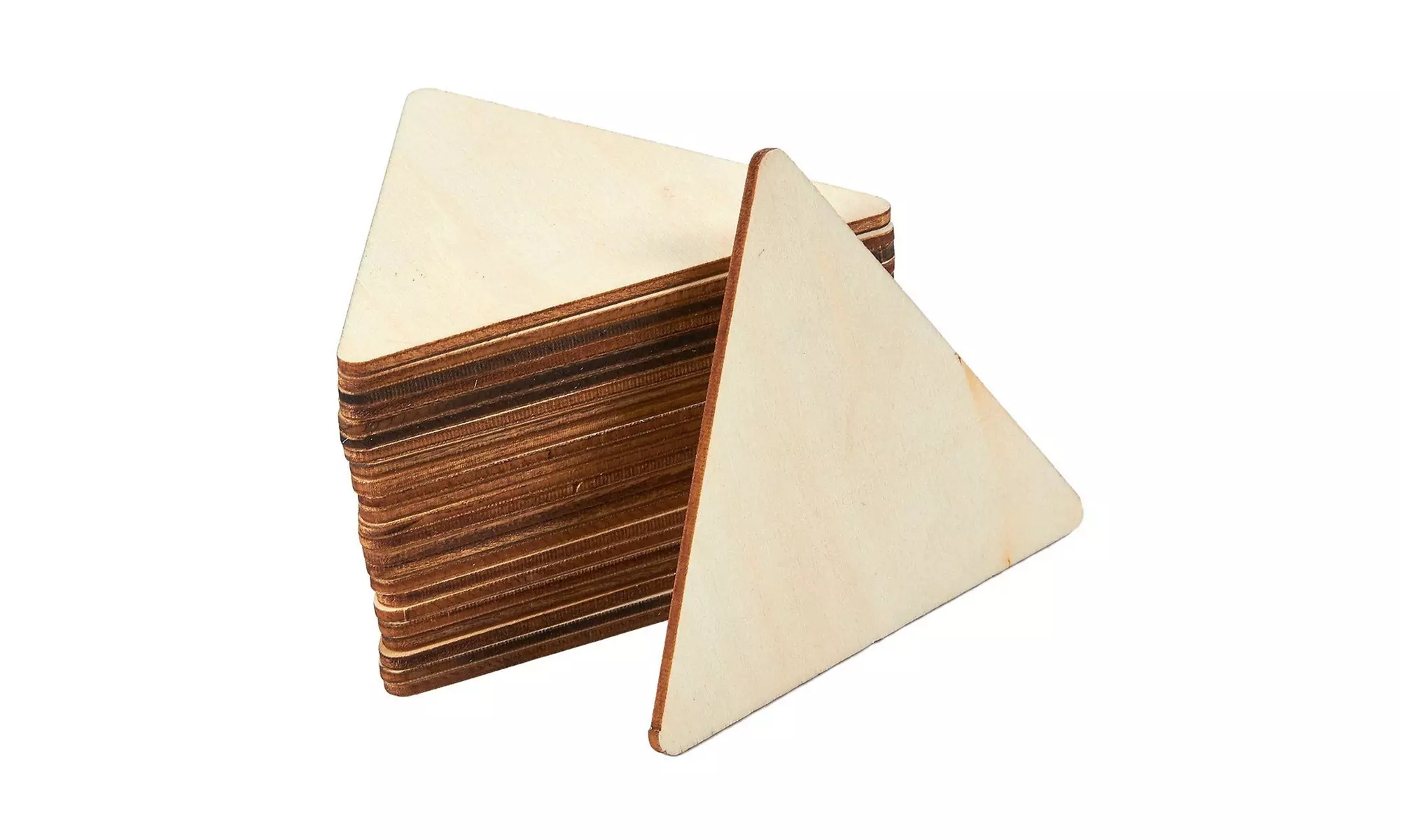 Unfinished Wood Cutout, 24-Pack Triangle Shaped Wood Pieces for Wooden Craft DIY - Primary Image