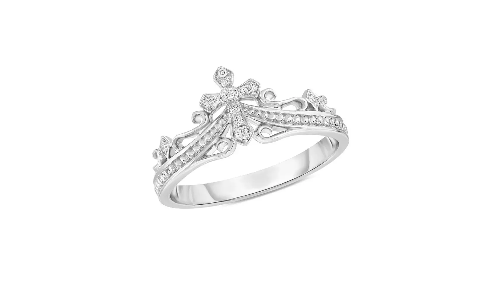 Crystal Cross Tiara Band Made With Crystals From Swarovski - Primary Image