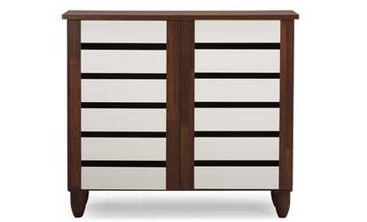 Gisela Oak 2-Tone Shoe Cabinet