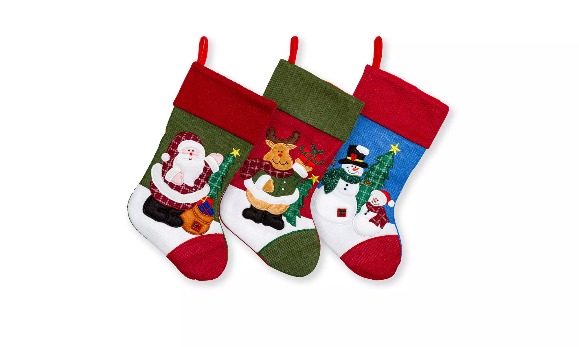 3 Piece Christmas Stockings - Quilted