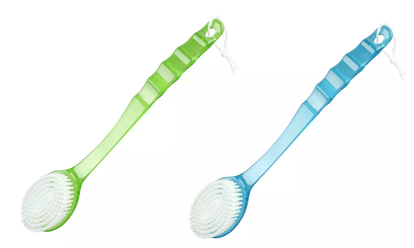 2-Pack Long Handle Medium Stiff Bristles Back Brush Scrubber for Bath 
