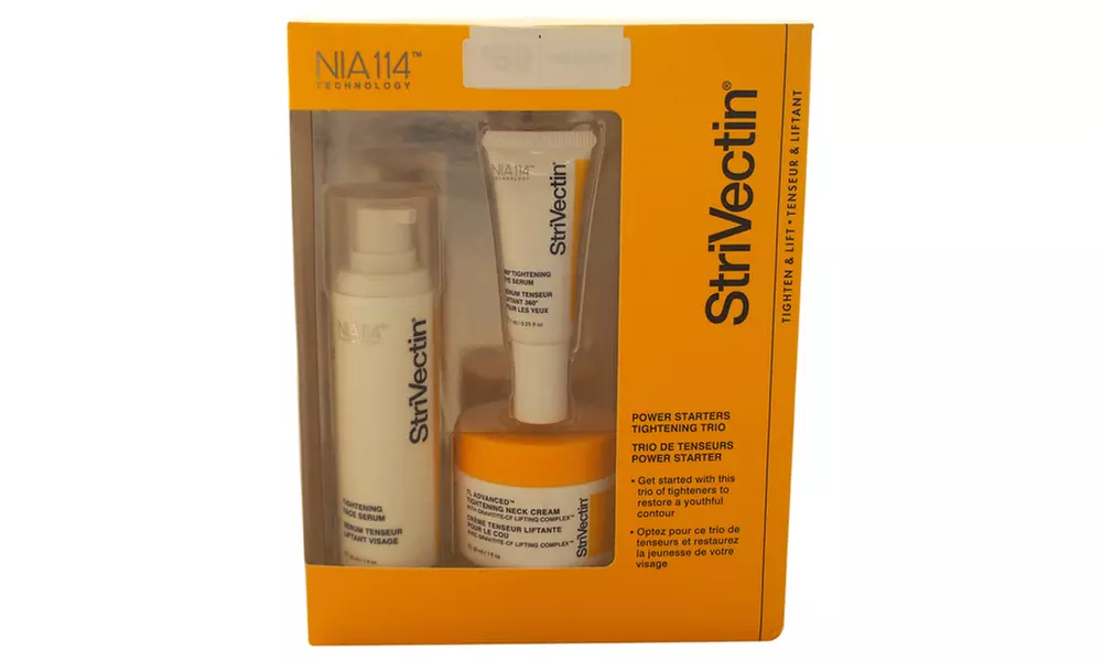 StriVectin Power Starter Tightening Trio Face Serum (1 Oz.), Eye Serum (0.25 Oz.), and Neck Cream (1 Oz.) Kit - Primary Image