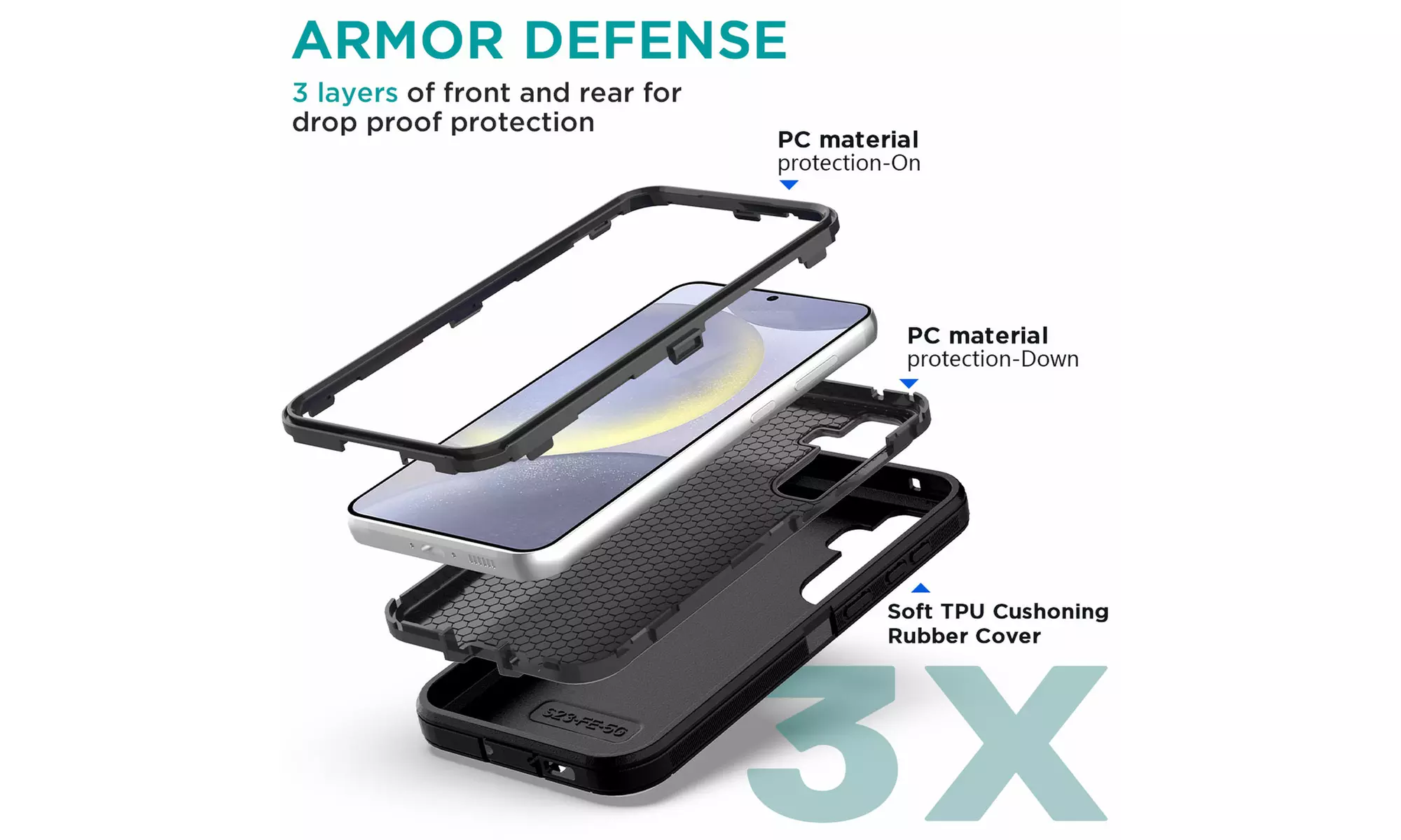 For Samsung Galaxy S24 Case Shockproof Heavy Duty Rugged Protective Cover