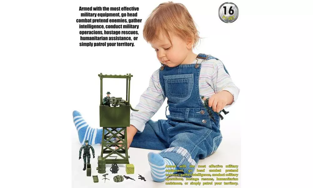 Click N' Play Military Lookout Watch Tower 16 Piece Play Set With Accessories - Second Medium