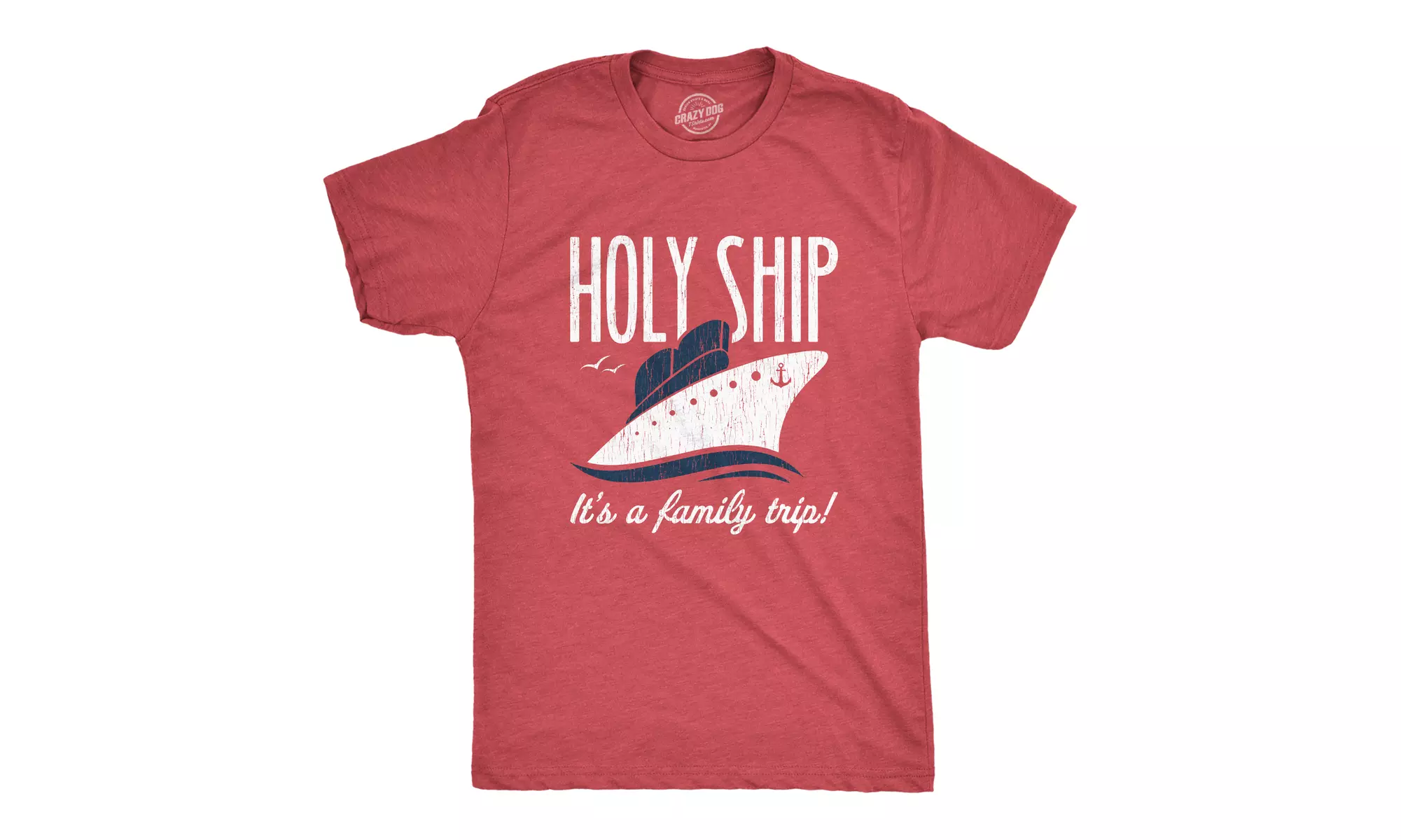 Mens Holy Ship It's A Family Trip Tshirt Funny Cruise Vacation Novelty Group Tee - Primary Image
