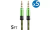 5x 3.5mm Braided Male to Male Stereo Audio AUX Cable Cord for PC iPod CAR iPhone