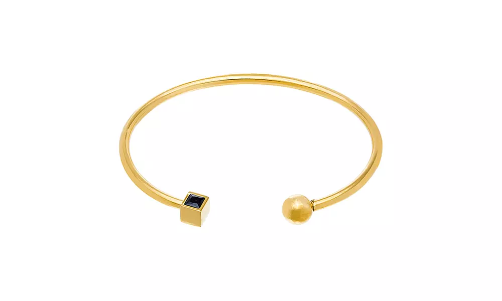 Stainless Steel Square End Cuff Bangle - Primary Image