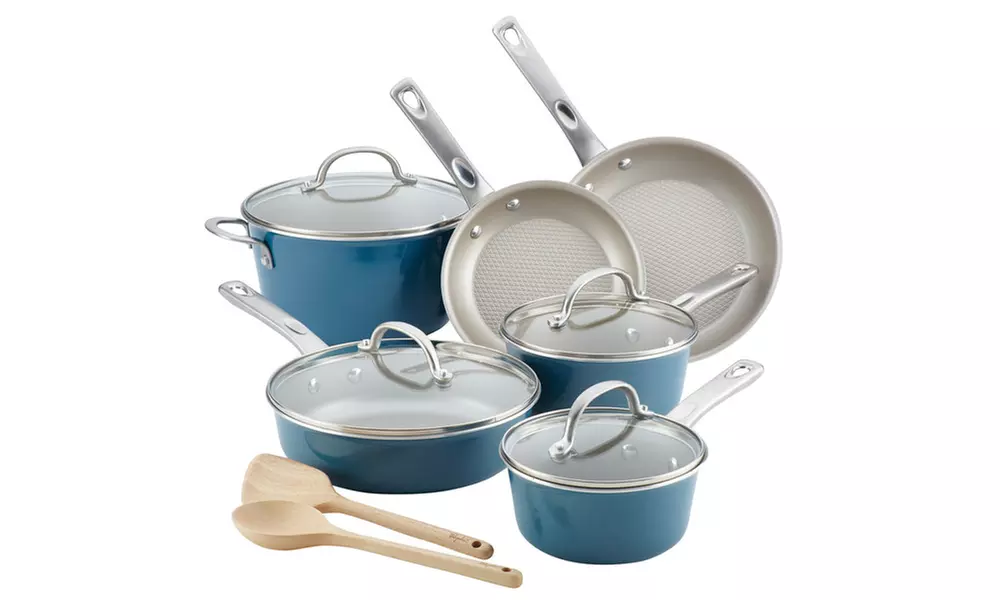 Ayesha Curry Home Collection Porcelain Enamel Nonstick Cookware Set 12pc - Primary Image