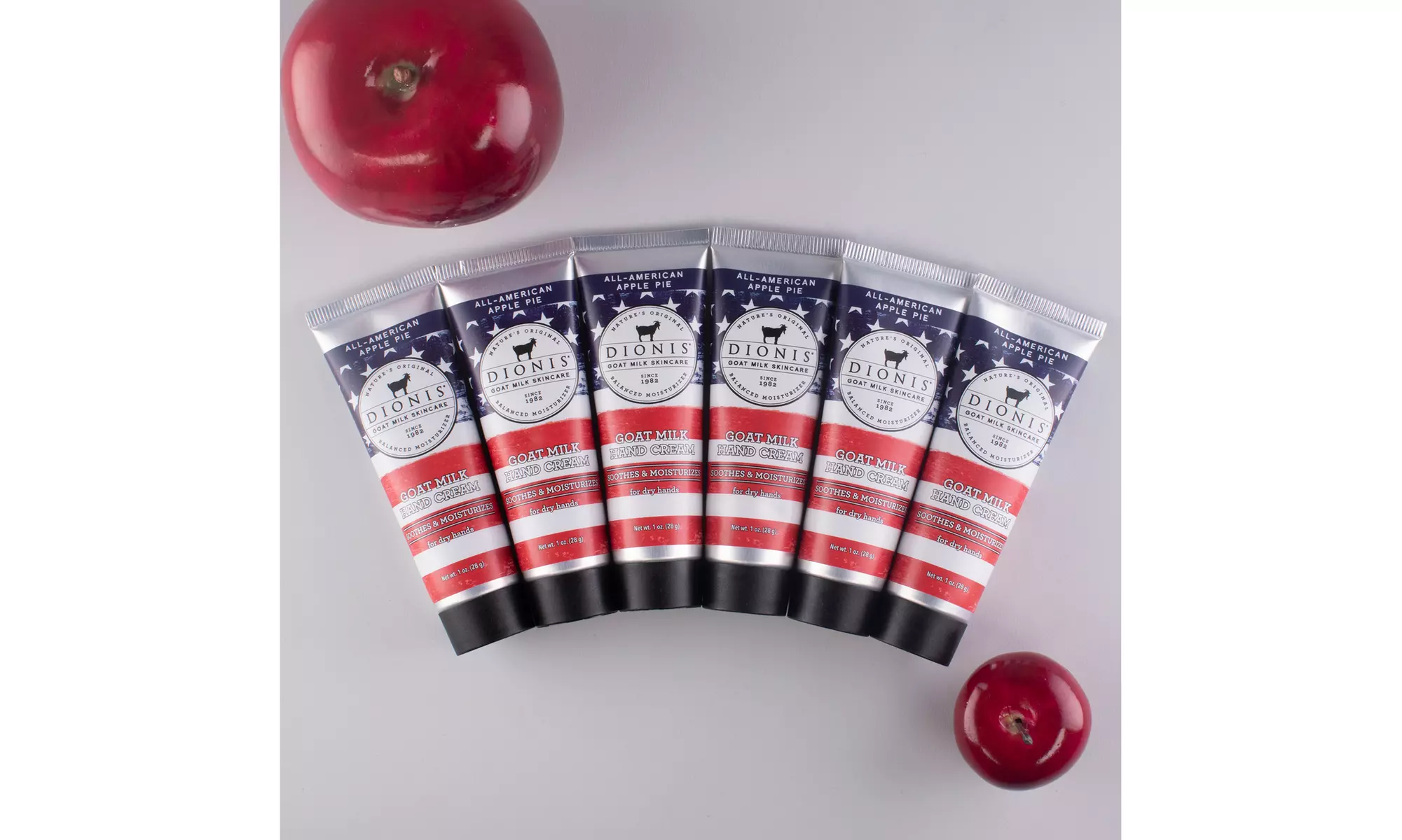 Dionis All American Apple Pie Goat Milk Hand Cream, Set of 6 (1 Fl. Oz. each)