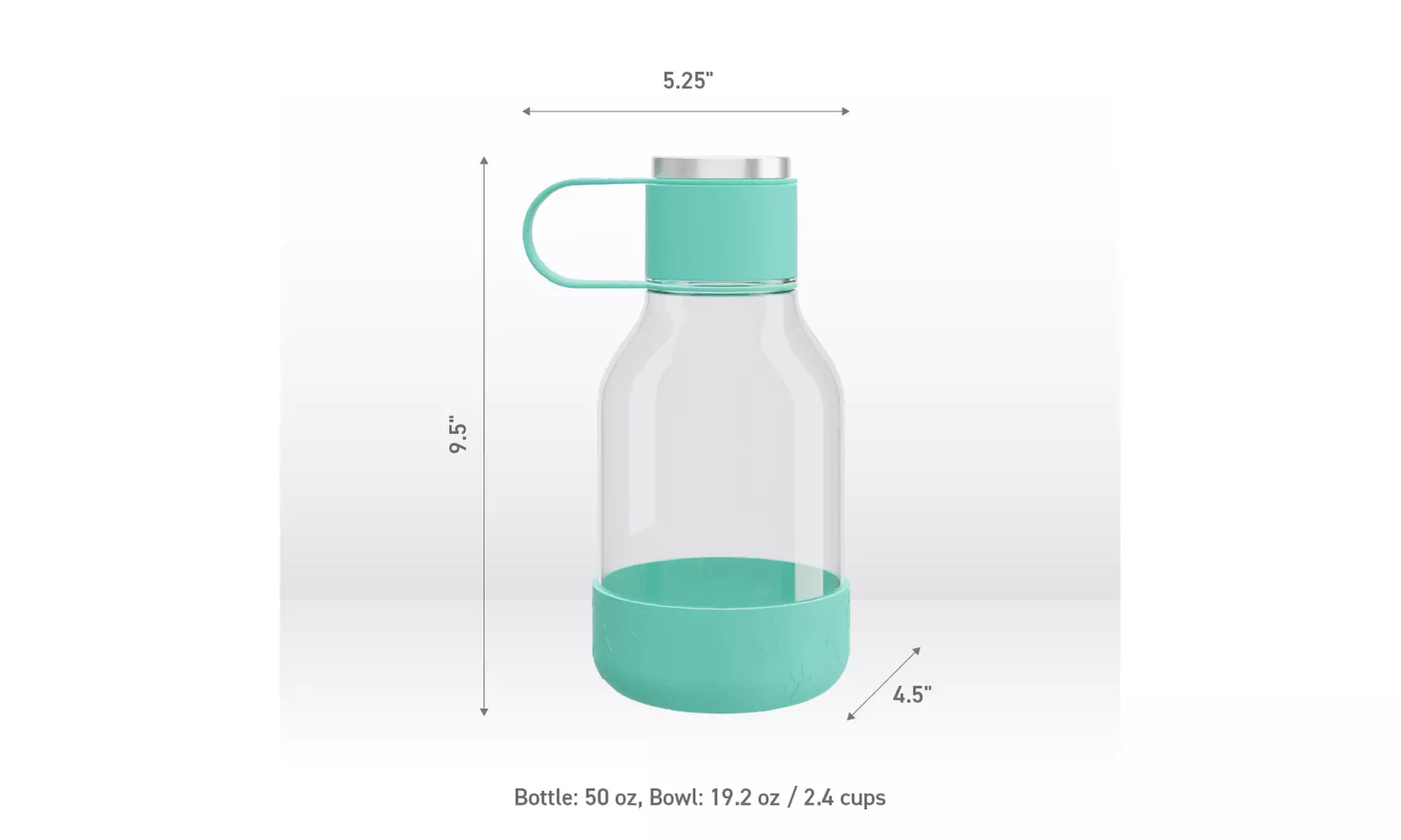 Asobu Tritan Water Bottle with Dog Bowl Attached- 50 Ounces