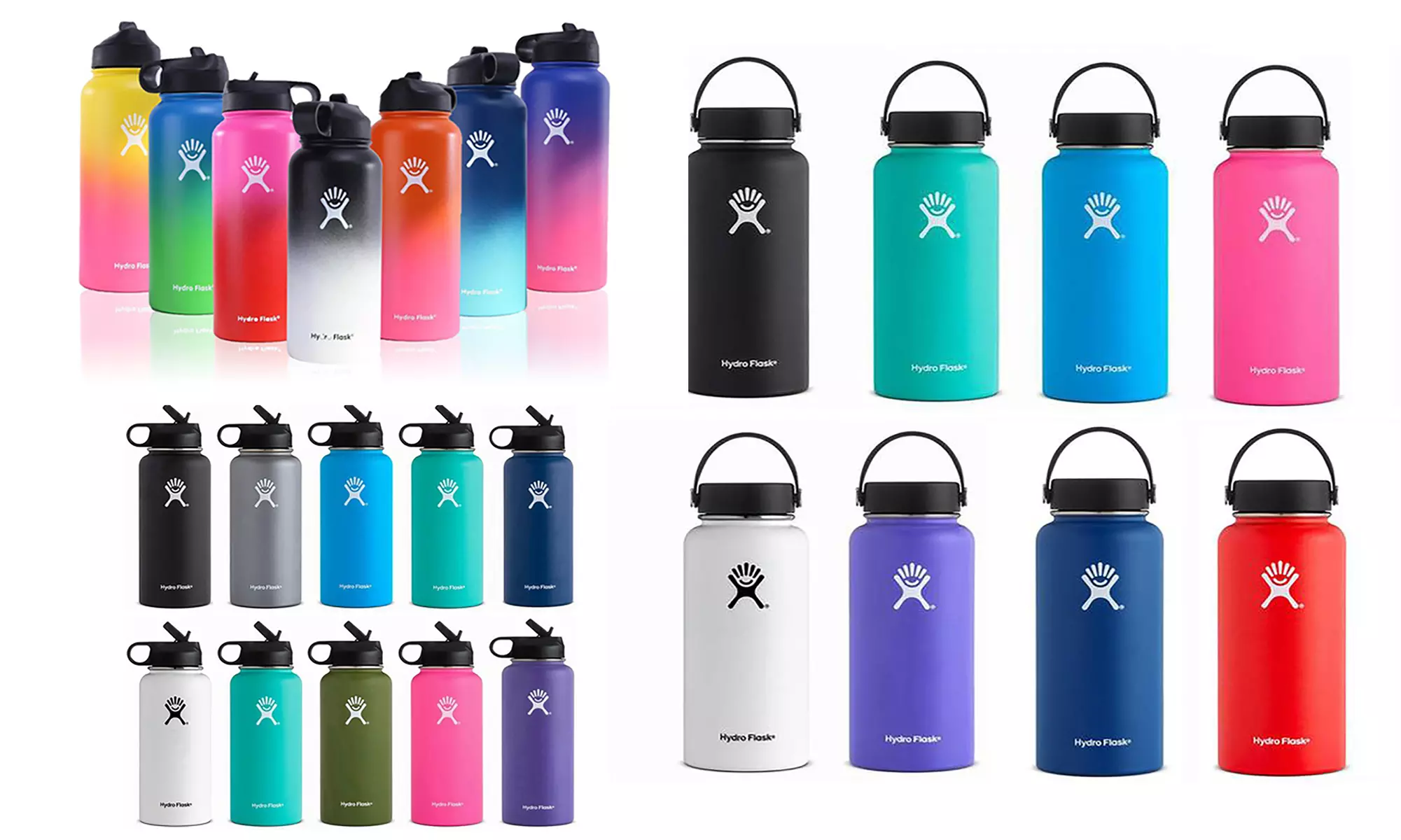Hydro Flask Wide Mouth Water Bottle with Straw Lid ( 32 Oz., or 40 Oz.) - Primary Image