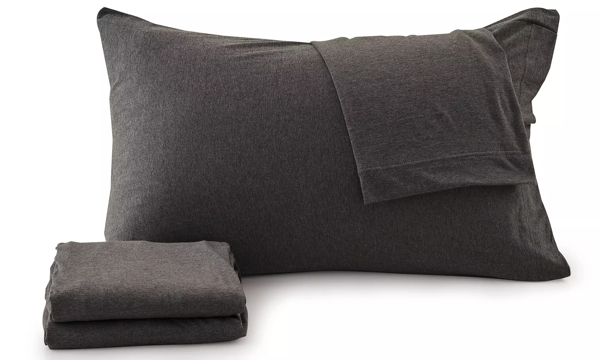 FreshFolds Ultra-Soft Cotton Heathered Melange Jersey Knit Sheet Set
