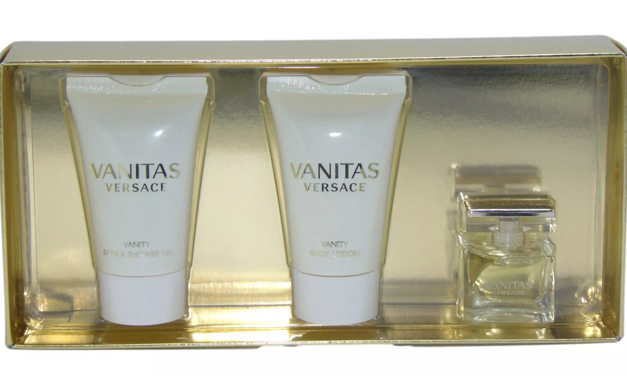 Set Versace Vanitas 3pc: 4.5ml EDT, 25ml Body Lotion, & 25ml SG for Women  - Primary Image