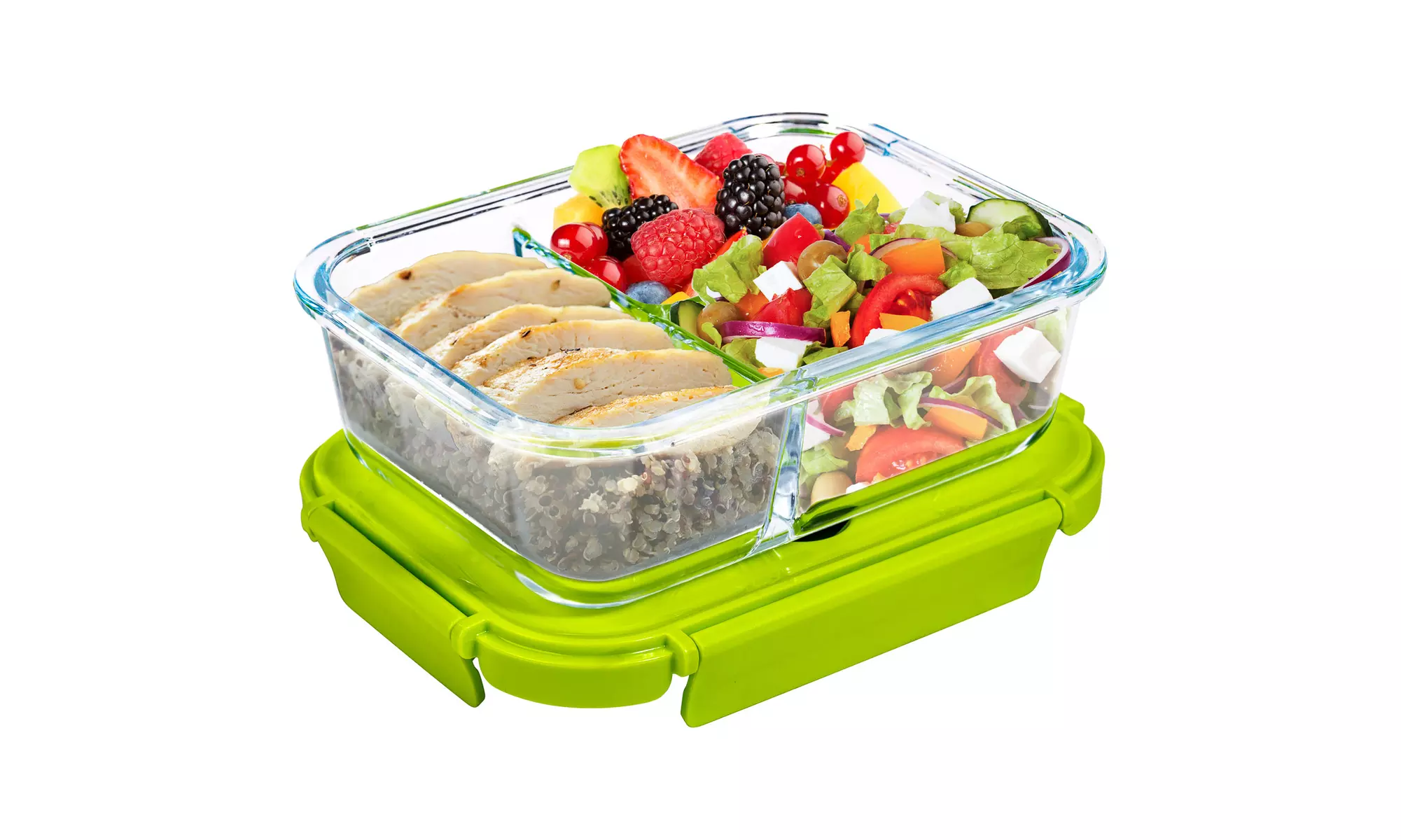Borosilicate Glass Meal Prep Containers with Snap Locking Lids (1-3or 5 Pack)