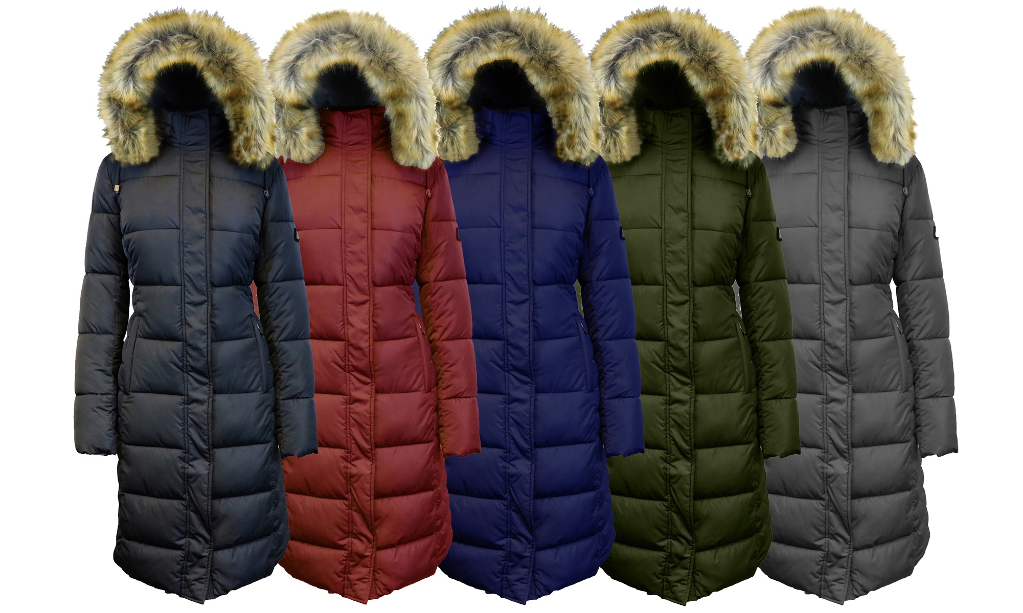 Spire By Galaxy Women's Long Heavyweight Parka Jacket with Faux-Fur Hood