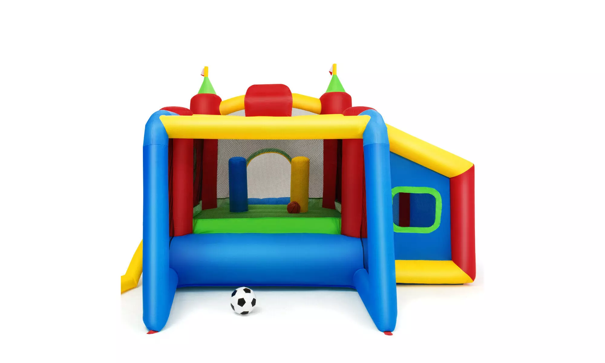 Kids Gift Inflatable Bounce House Play Slide Jumping Castle Ball Pit 480W Blower - Second Medium
