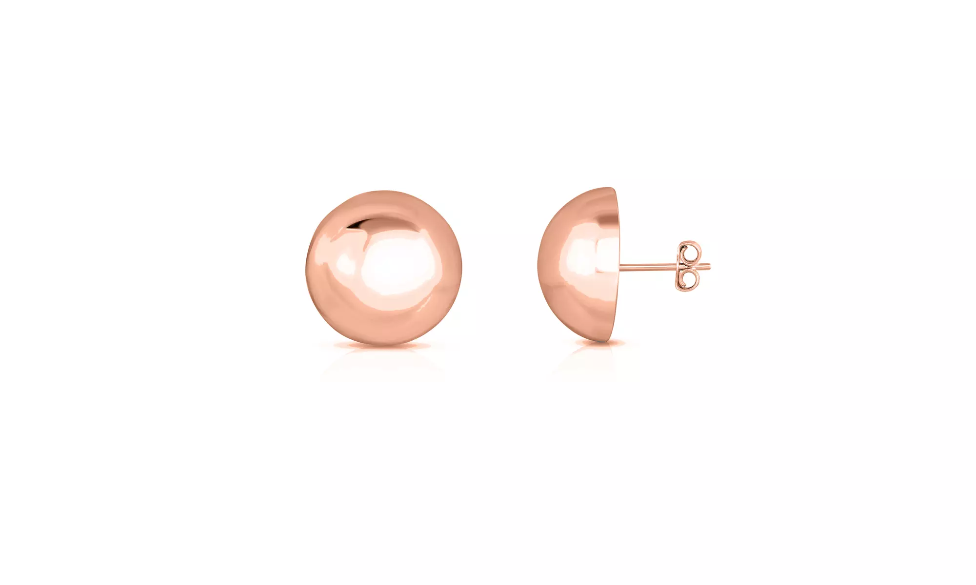 1 or 3 Pairs Italian Sterling Silver 10MM Half Ball Dome stud Earrings - Second Medium
