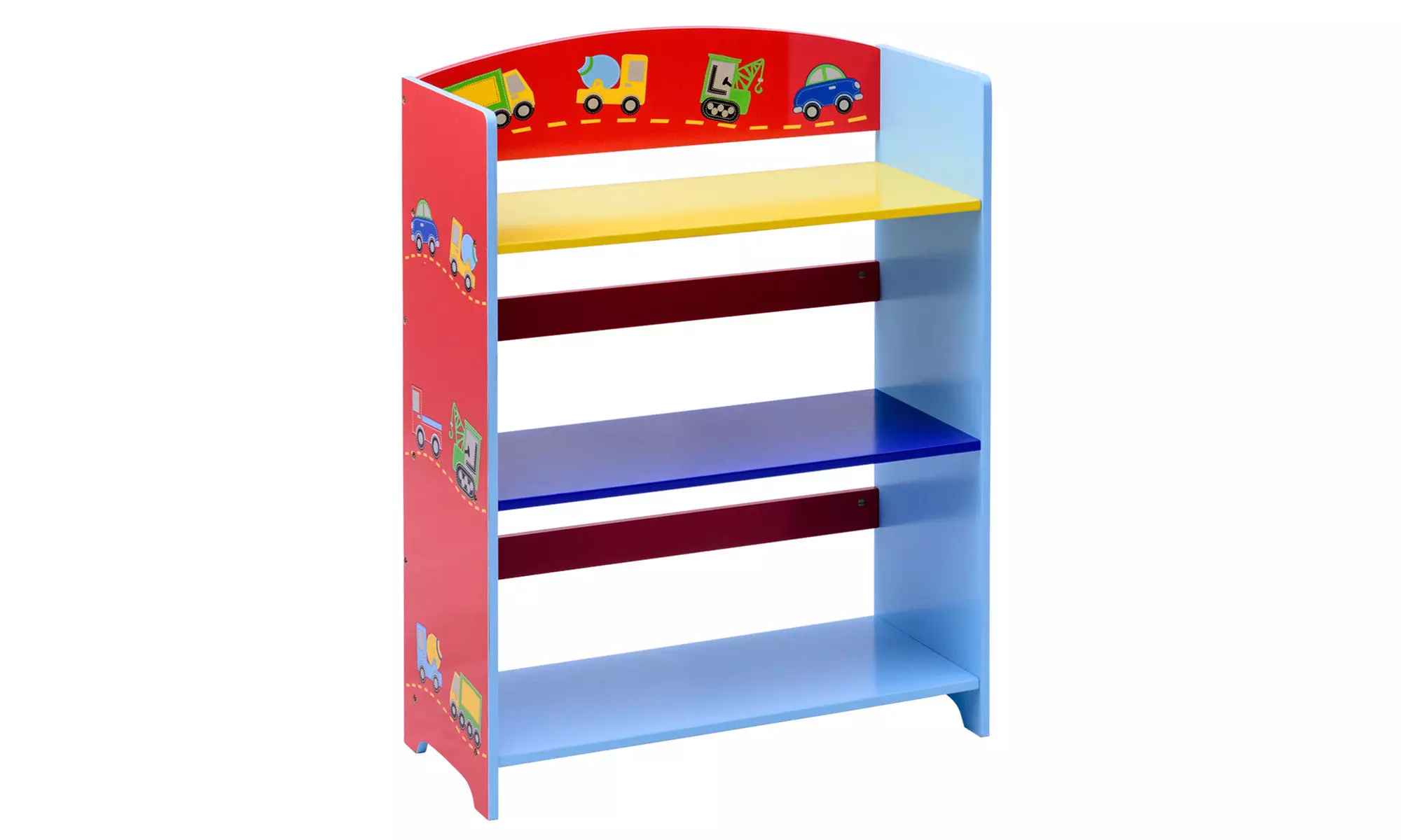 Costway Kids 3-Tier Bookshelf Cars Book Rack Adorable Corner Book Organizer - Primary Image
