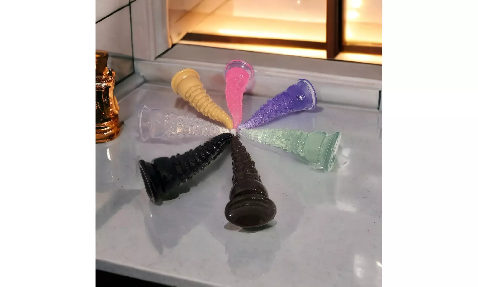 Tentacle Fantasy Suction Dildo Realistic Hands Free Dong Anal Plug Adult Sex Toy