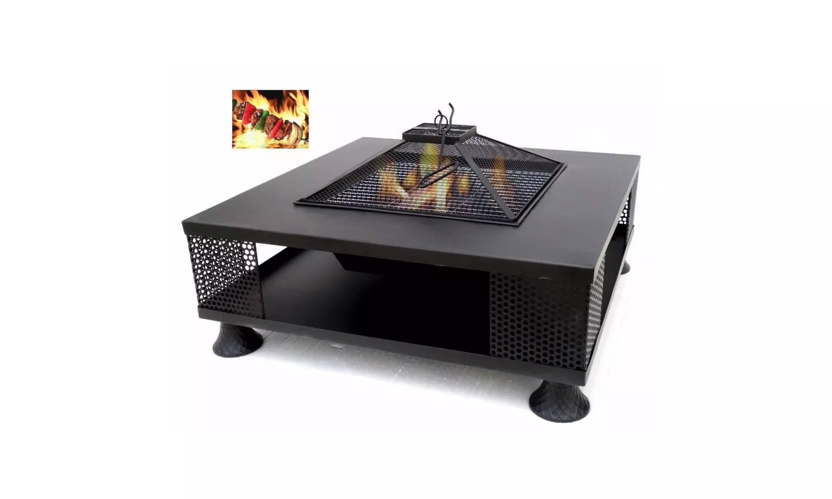 Well Designed Scorching Metal Fire Pit, Black - Primary Image