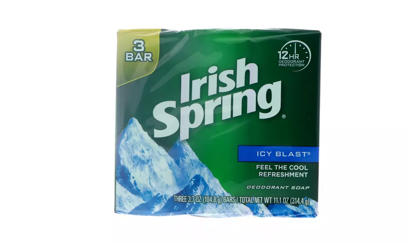 Three Irish Spring Icy Blast Bar Soaps 11.1 Oz. - Primary Image