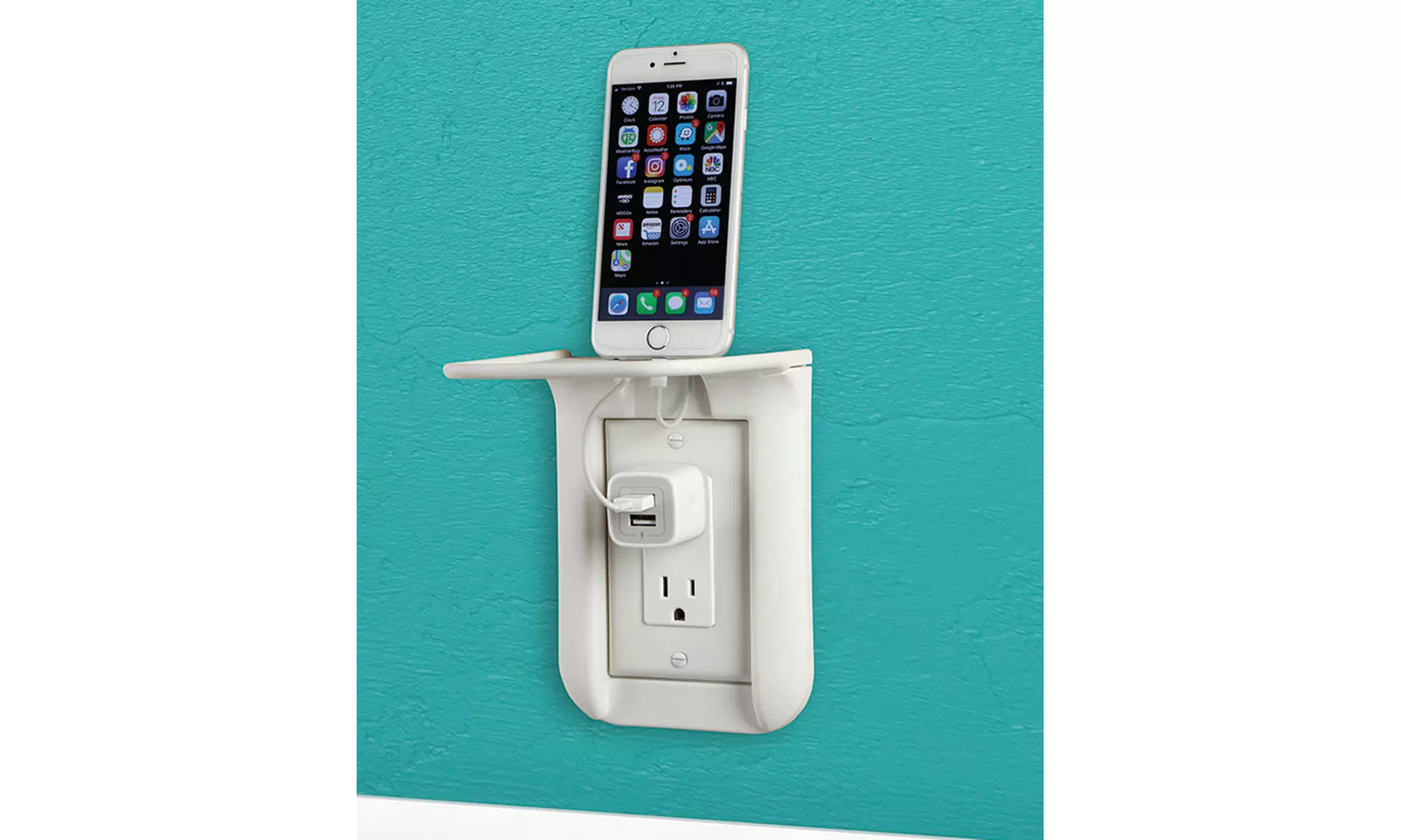 Wall Outlet Shelf - Easy to install Counter Top Socket Shelf - Second Medium
