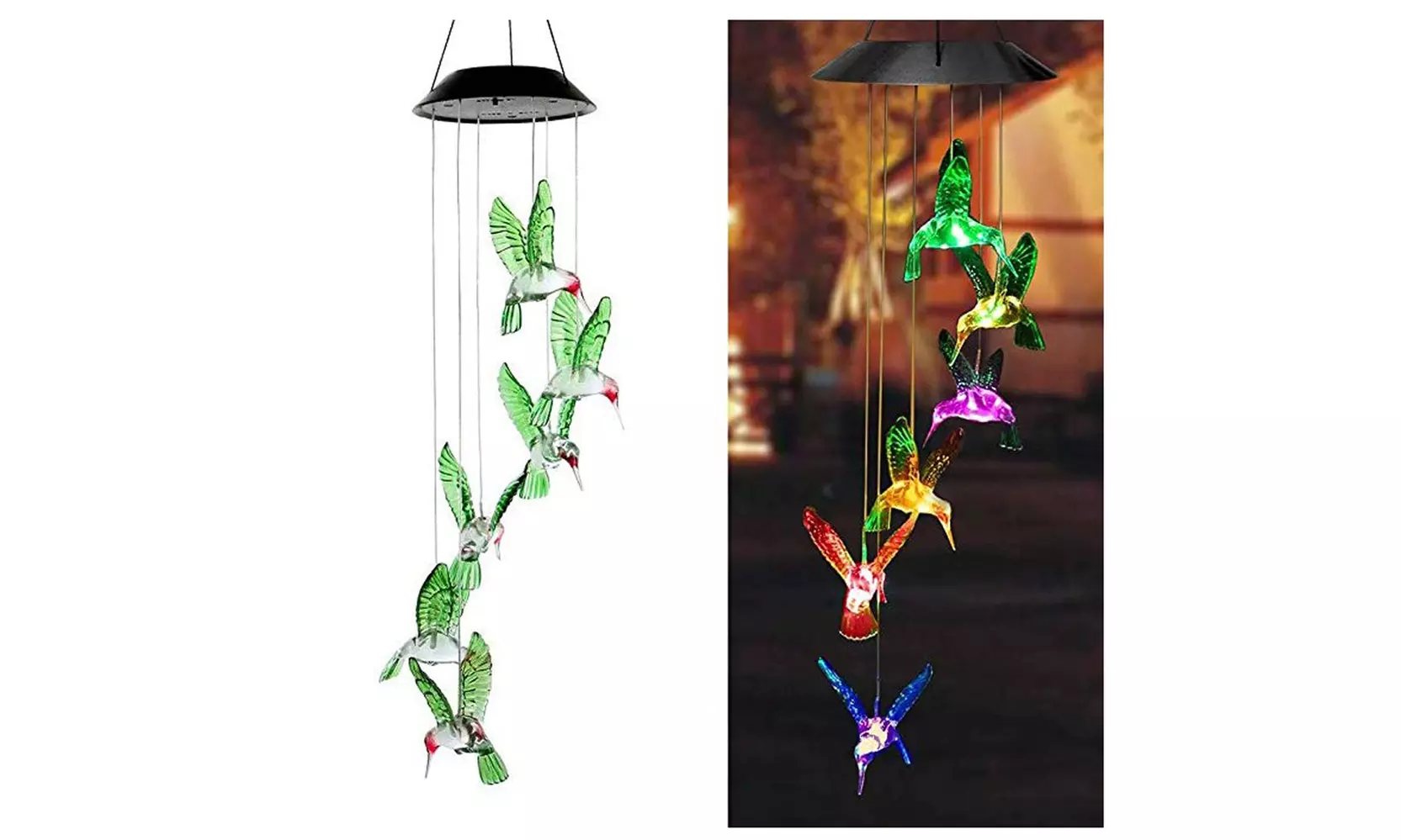 Large LED Solar Wind Chime Lights Color-Changing Outdoor Hanging Decor Bells