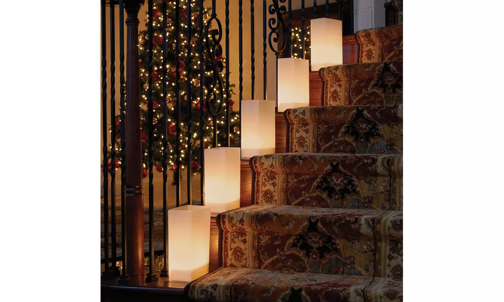 LumaBase Luminarias Plastic Luminaria Lanterns- Tan- 12 Count - Second Medium